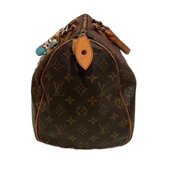 Louis Vuitton Vintage Speedy 35 Satchel Shoulder Bag Brown Monogram Chic Luxury - Picture 8 of 16